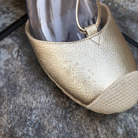 Vionic Gold Calypso Lace up Wedge Espadrilles - Picture 7 of 9